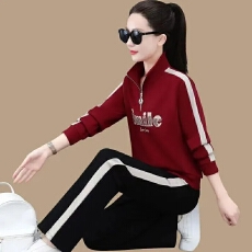 批发时尚洋气质妈妈运动套装女新款秋季时尚百搭<b class='q'>卫衣</b>休闲服宽松两件套