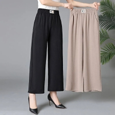 批发2026<b class='q'>夏</b>季新款冰丝休闲裤女薄款宽松阔腿裤洋气中老年九分裤