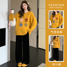 2025秋冬新款孕妇韩版套头毛衣软糯慵懒可爱风宽松毛衣