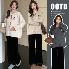 批发2025新款孕妇<b class='q'>韩版</b>外套软糯针织厚实大版型开衫