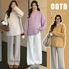 批发2025新款孕妇韩版套头毛衣软糯慵懒可爱风宽松毛衣