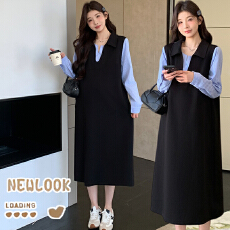 2026新款春季连衣裙优质弹力拼接条纹长款裙子