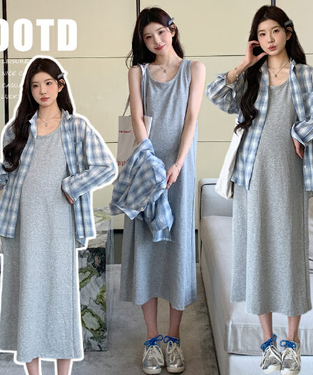 2026 봄 여름 한 부서 슬립 드레스 자외선 차단 높음 질감 루즈핏 슈퍼 잘 생긴 셔츠 투피스 세트 세트