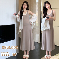 批发2026夏季韩系吊带裙+防晒刺绣高质感宽松超好看衬衫两件套套装