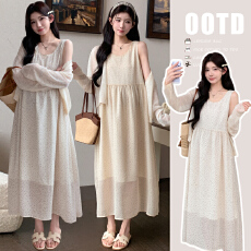 批发2026夏日限定韩系温柔碎花吊带裙+大版型冰爽防晒开衫<b class='q'>两件套</b>