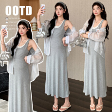 批发2026夏季韩系吊带裙+防晒高质感<b class='q'>宽松</b>超好看衬衫两件套套装