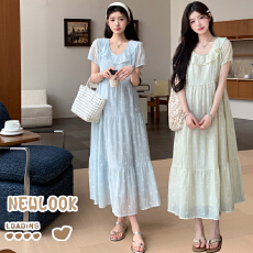 批发实拍新品2026夏季甜美<b class='q'>气质</b>中长款短袖孕妇<b class='q'>连衣裙</b>