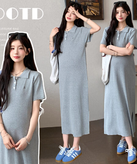 2026 여름 높음 지혜 게으른 치마 익스트림 제인 바람 롱 코트 트임 POLO 칼라 드레스 여름 스트레이트 티셔츠 치마
