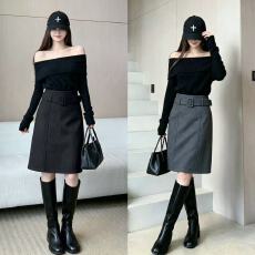 批发高级感简约灰色呢料<b class='q'>半身裙</b>女2026秋季<b class='q'>新款</b>时尚高腰显瘦休闲中裙潮