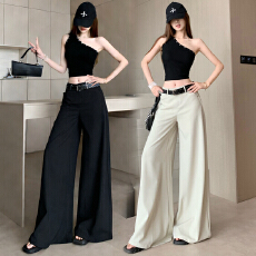 批发美式超飒直筒阔腿裤<b class='q'>女</b>2026春夏新款小众设计感休闲长裤气质<b class='q'>西装</b>裤