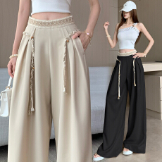 批发垂感高腰阔腿直筒休闲<b class='q'>西装</b>裤<b class='q'>女</b>春夏新款松弛感宽松显瘦百搭长裤