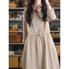 批发春季<b class='q'>宽松</b>显瘦民族风碎花连衣裙<b class='q'>大码</b>长袖气质复古百搭