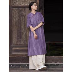 批发夏季新中式<b class='q'>连衣裙</b>年轻款国风改良旗袍裙<b class='q'>宽松</b>遮肉茶服