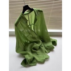 批发复古高级感绿色苎麻衬衫女士防嗮休闲慵懒叠穿上衣