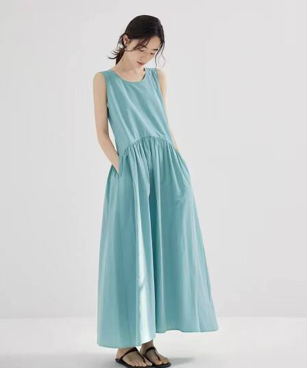 면 조끼 원피스 여름 새로운 둘 색상 민소매 uma 바람 치마