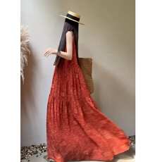 批发碎花飘逸长款及踝吊带裙宽松大码遮肚显瘦<b class='q'>沙滩</b><b class='q'>连衣裙</b>女