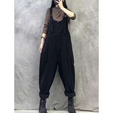 批发秋季新款复古工装<b class='q'>背带裤</b>女宽松<b class='q'>大码</b>休闲时尚洋气哈伦吊带裤