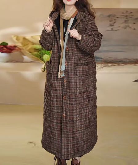 모직 면 의류 여성 코트 겨울 중간 길이 빅 사이즈 루즈핏 후드 털이 있는 플러스 코튼 코트 여성
