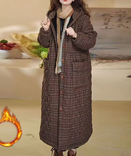 모직 면 의류 여성 코트 겨울 중간 길이 빅 사이즈 루즈핏 후드 털이 있는 플러스 코튼 코트 여성
