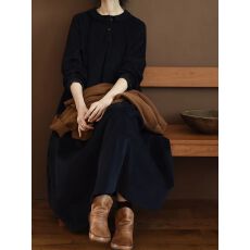 批发宽松灯芯绒翻领<b class='q'>连衣裙</b>