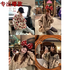 批发im向 暖冬甜豆~多花色毛茸感羊羔毛厚外套女冬短款<b class='q'>甜美</b>毛绒上衣