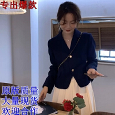 批发自制短款西装外套女春秋小个子薄款休闲英伦风西服上衣