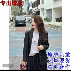 批发WenWen小个子韩版设计师款后背开叉休闲西装外套25新款<b class='q'>百搭</b>