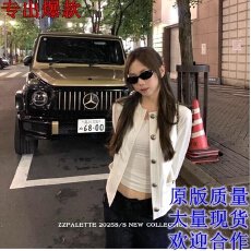 批发中古香香 人气王！设计感明线撞色小香牛仔外套