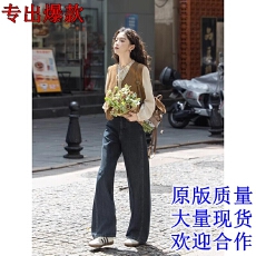 批发2025年春秋季新款<b class='q'>雪纺</b><b class='q'>衫</b>马甲牛仔<b class='q'>裤</b>三件套时尚女装韩系小众设计感