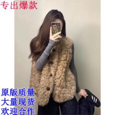 批发韩系羊羔毛<b class='q'>马甲女</b>2025秋冬新款外搭独特超好看小个子短款无袖上衣