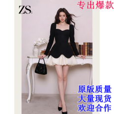 批发宴会<b class='q'>连衣裙</b>富家千金miu系冬天配大衣<b class='q'>蓬蓬裙</b>女生日蛋糕裙子