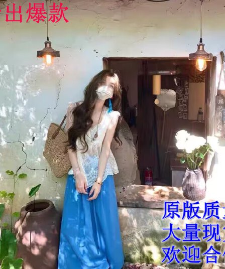 아름다운 자이언트 잘 생긴 ~ 중 여름 ootd 착용 가져 가라. 여름 드레스 전체 집합 휴가 바람 해변가 여행 여행 세트 여성 여름
