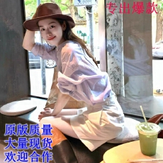 批发韩系一整套ootd穿搭慵懒松弛感亚麻质感紫色衬衫短<b class='q'>裤</b>休闲套<b class='q'>装</b>春夏