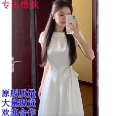 批发不出错No errors幸子小姐设计感系带船领连衣裙2026夏季新款