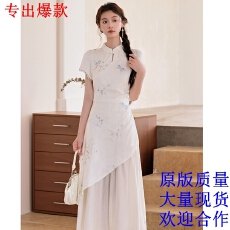 批发夏季新款改良旗袍<b class='q'>拼接</b><b class='q'>连衣裙</b>超好看独特漂亮裙子新中式绝美小裙子