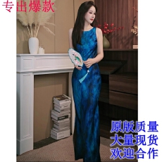 批发YUN沧澜高端香云纱年轻款新中式无袖绝美改良长裙