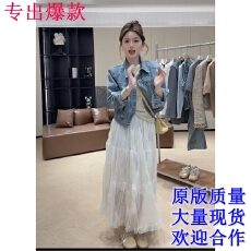 批发豆子推荐 262619 春款时尚韩版蓝色牛仔外套短款洋气