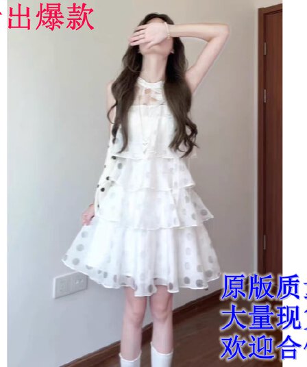 장면 페이지 페이지 눈 가을 멜라루카 생일 치마 여름 화이트 행침 목 케이크 드레스 도트 무늬 안개 실 드레스