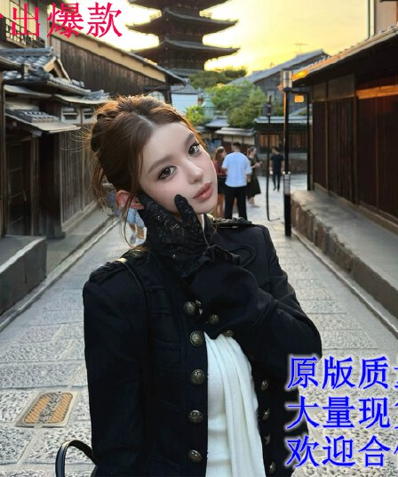 안녕하세요. 팬 팬 스트레이트 음 애련 하계 천 골드 센스 중년 세련된 커프스 특별 디자인 나폴레옹 재킷