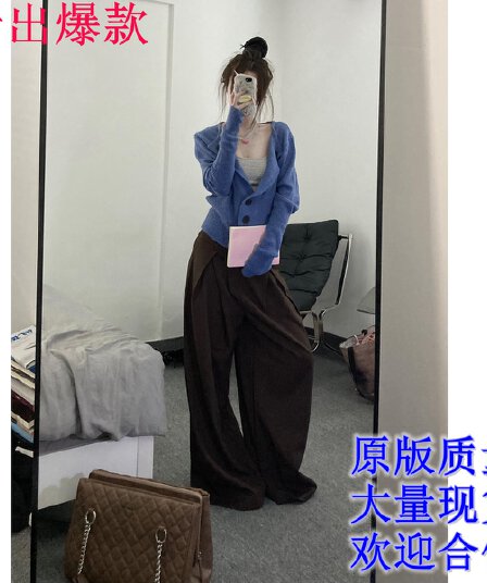 한 부서 패션 파란색 스웨터 코트 허리 수축 니트 스트라이프 여성 인사이드 조끼 슬립 투피스 세트 신선함 세트