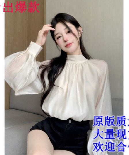 2026 봄 가을 새로운 고급 센스 우아함 품격 나비 매듭 스트랩 여성 셔츠 디자인 센스 Chic 루즈핏 셔츠