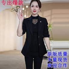 批发优雅中老年女士黑色<b class='q'>西装</b>外套<b class='q'>大码</b>设计修身显瘦百搭时尚职业装