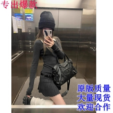 批发<b class='q'>韩国</b>辣妹假两件POLO翻领针织毛衣<b class='q'>连衣裙</b>秋冬小个子心机显瘦百褶裙