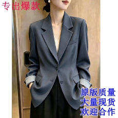 批发撞色简约西服外套2026秋季新款职场通勤显瘦<b class='q'>小西装</b>女