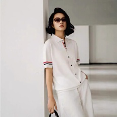 批发2025夏季女高质量polo衫短袖女T恤轻奢高级感开衫针织上衣