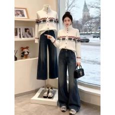 批发自留款推荐~圣诞费尔岛提花针织<b class='q'>开衫</b><b class='q'>女</b>冬季新款洋气舒适百搭外套