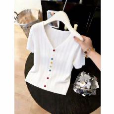 批发独特超好看气质薄款镂空针织衫<b class='q'>女装</b>2026夏季新款正肩时尚百搭上衣