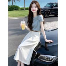 批发<b class='q'>甜美</b>温柔风休闲女士2026夏季新款设计感短袖上衣休闲裤套装