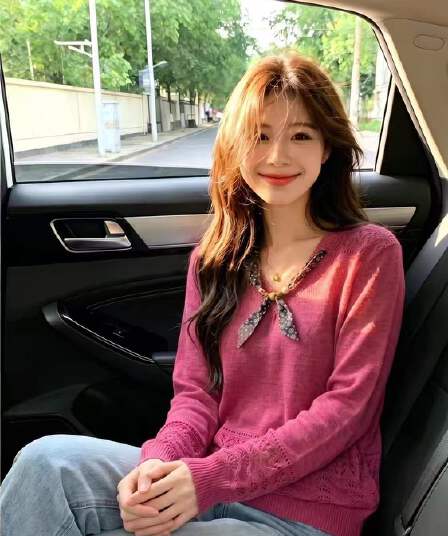 고급 센스 품격 스카프 칼라 니트 스웨터 여성 가을 빅 사이즈 지방 mm 루즈핏 슬림해 보이는 표지 고기 긴팔 기본 셔츠 맨위