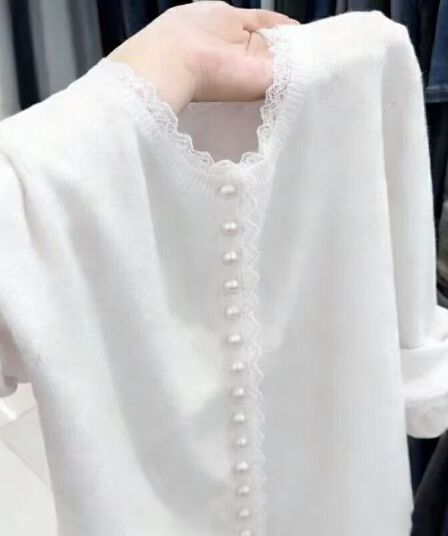 작은 샤넬 스타일 레이스 레이스 니트 오픈 가디건 여성 가을 겨울 재킷 새로운 부드러운 바람 부드러운 찹쌀 연령 감소 기본 셔츠 여성